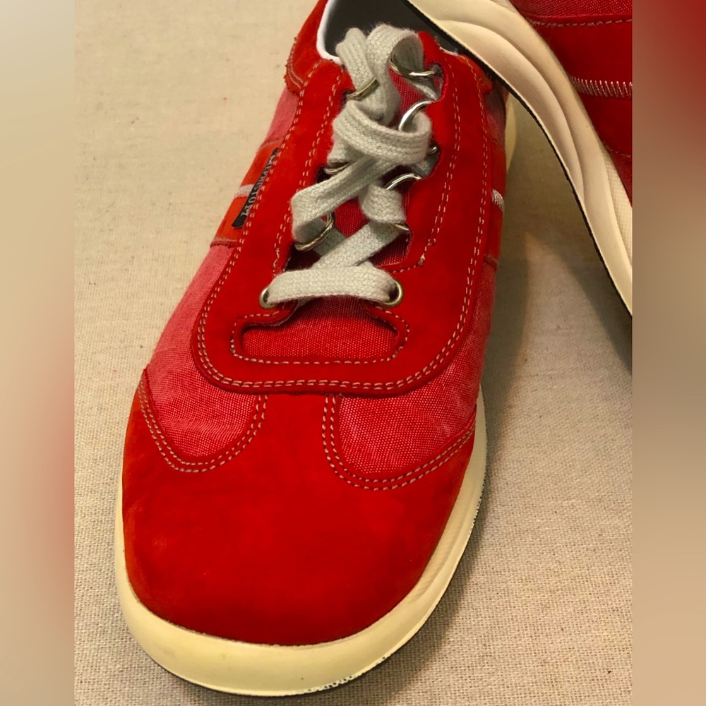 Mephisto Allrounder Sneakers, Red Nubuck and Cotton Canvas. Woman’s Size 8 - Picture 6 of 12